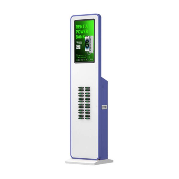 24S Commercial Tower Power Bank Station - 24-Slot Premium Floor-Standing Kiosk