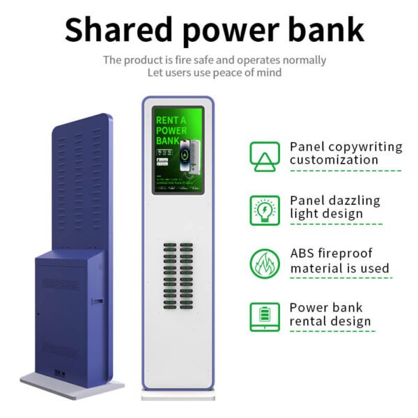 24S Commercial Tower Power Bank Station - 24-Slot Premium Floor-Standing Kiosk - Image 2