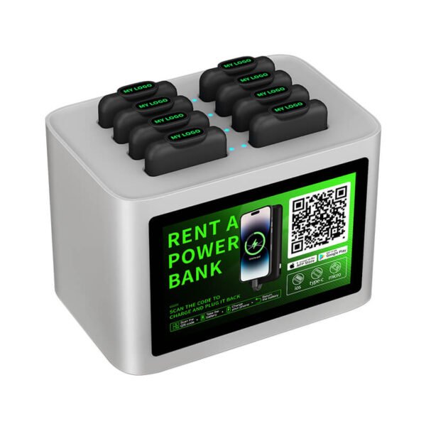 8SV Vertical Power Bank Station - 8-Slot Top-Down Smart Charging System - Image 3